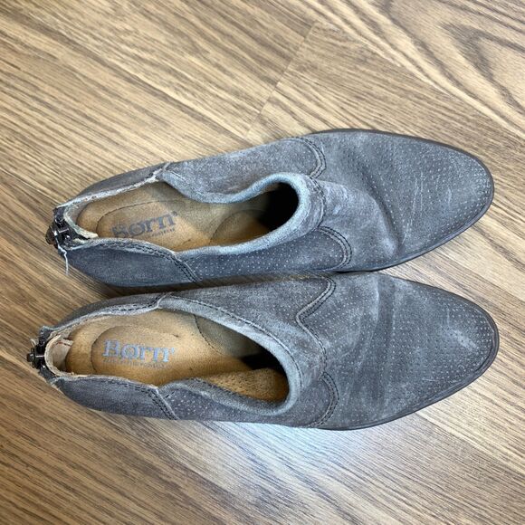 Born Boots Womens 7 M Ankle Bootie Beige Leather Distressed Back Zip F77060 - Picture 10 of 10